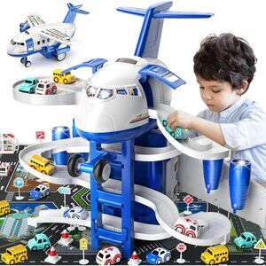 Airplane Toys for Toddlers 3-5 - Car Race Tracks for Kids Ages 4-8 Small Car Toy